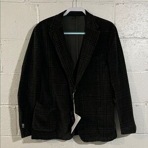 Santaniello Italian Made Dark Green Plaid Blazer - 2 Button NWT